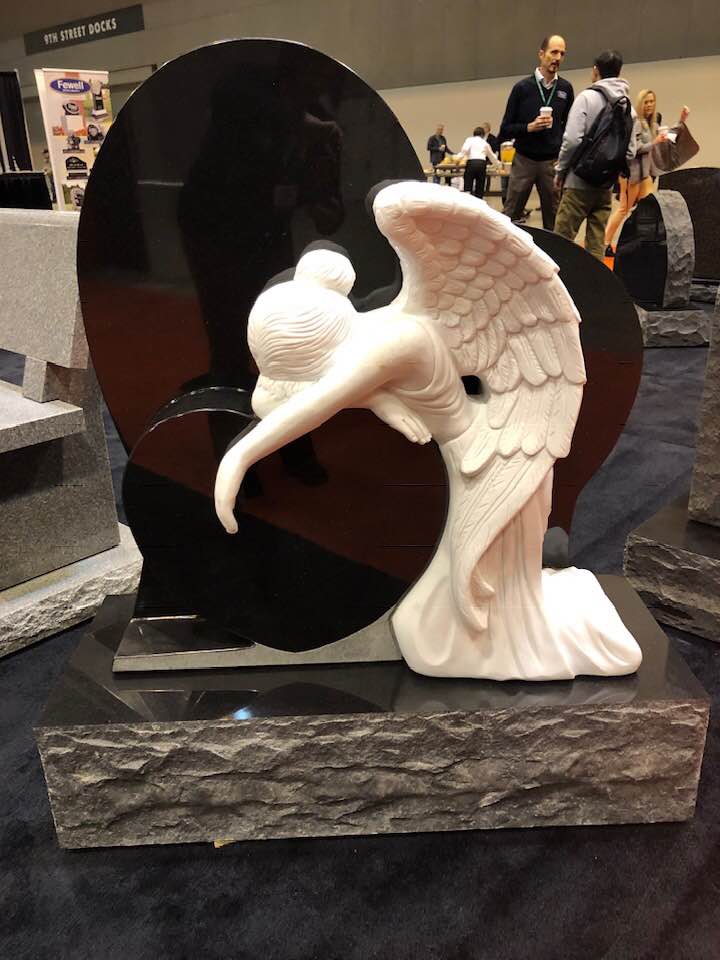 Angel Heart-Shaped Tombstone