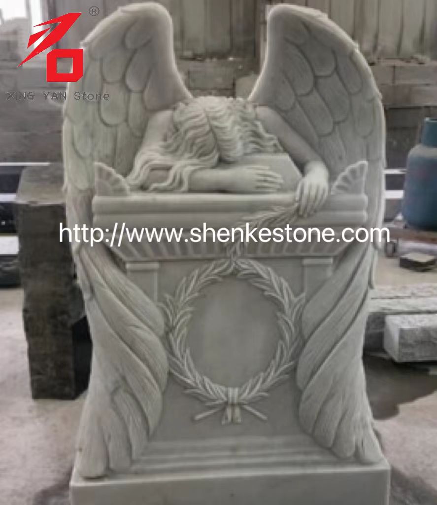 Buy White Marble Weeping Angel Statue From Haobo Factory