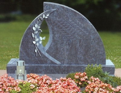 China Xingyan - Half Moon Arc Flower Ornament Stone Carving Tombstone