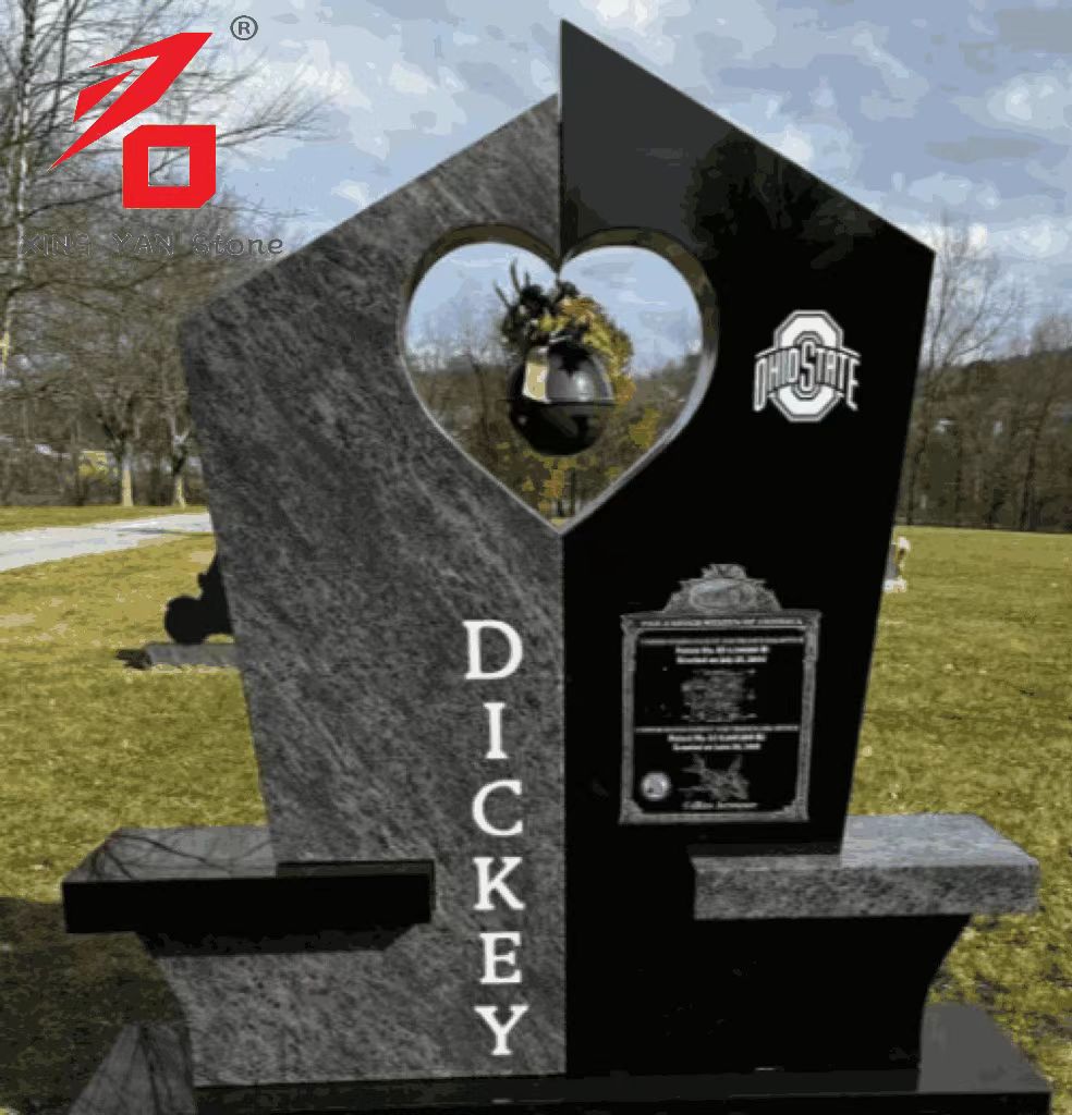 China Xingyan-Personalized Customized Heart-Shaped Hollow Color-blocked Tombstone