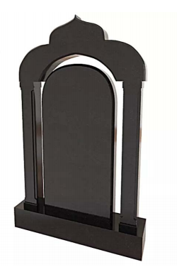 China Xingyan Russia Arched Gate Shaped Black Granite Tombstone