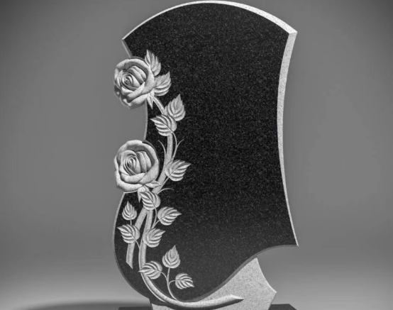 Chinese Xingyan Russian style Tree Branch Around Rose Art Tombstone