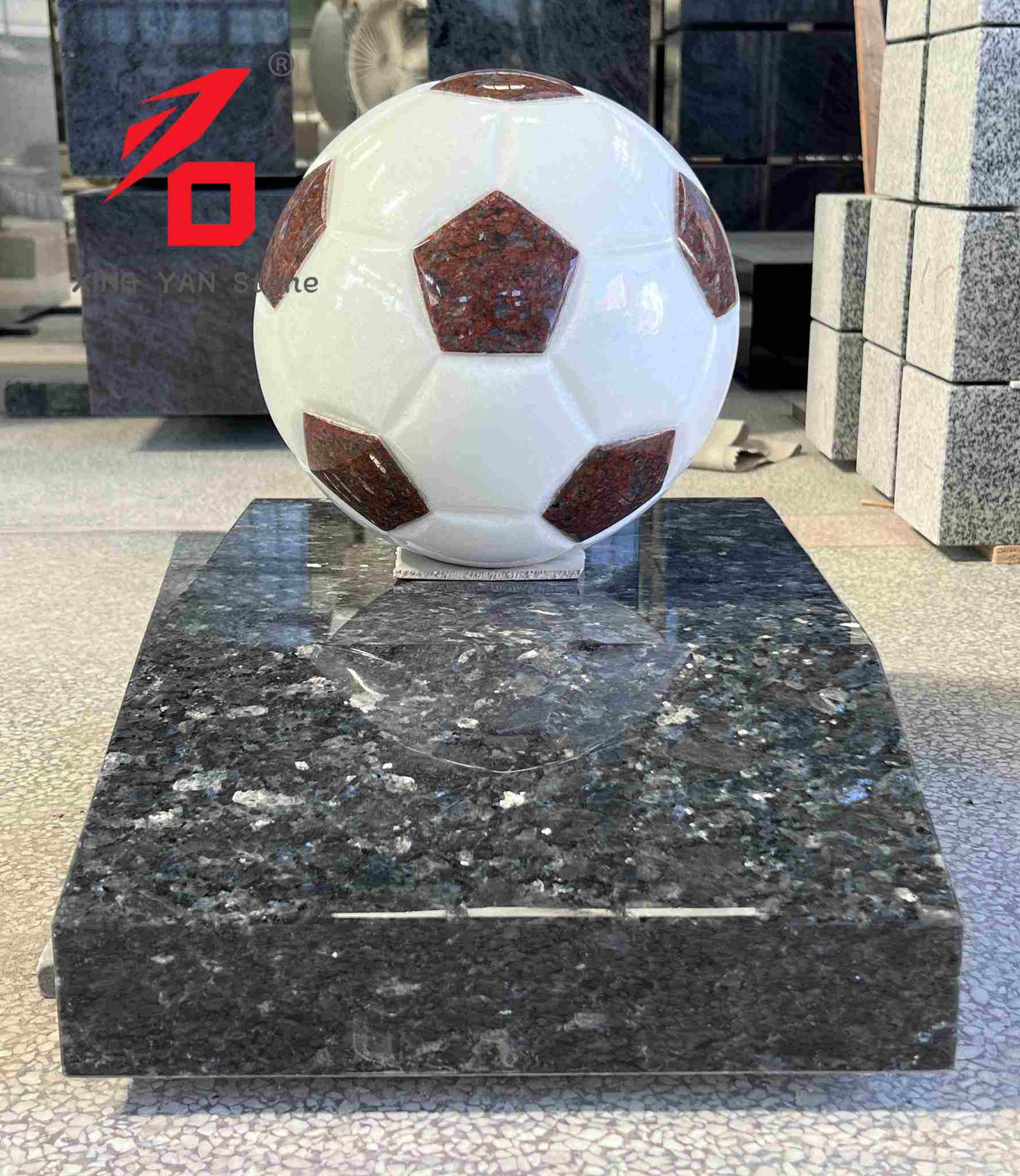Football-Shaped Granite Art Sculpture