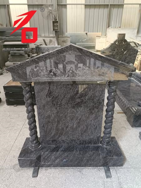The Last Supper Themed European-Style Stone Tombstone