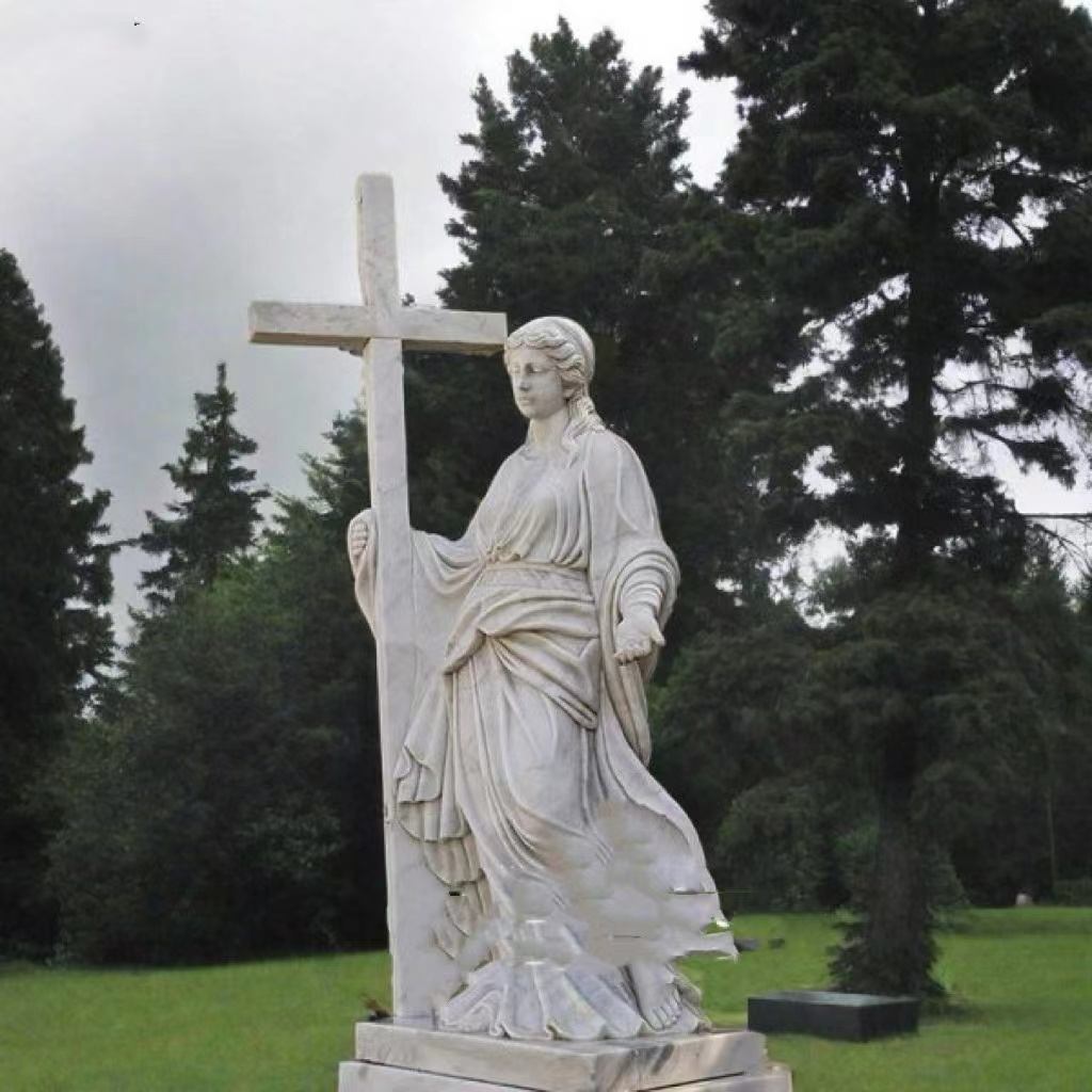 Xingyan Marble Religious Cross Tombstone Sculpture