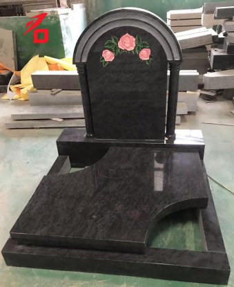 Xingyan Stone Carved Bahama Blue Rose Granite Artistic Tombstone