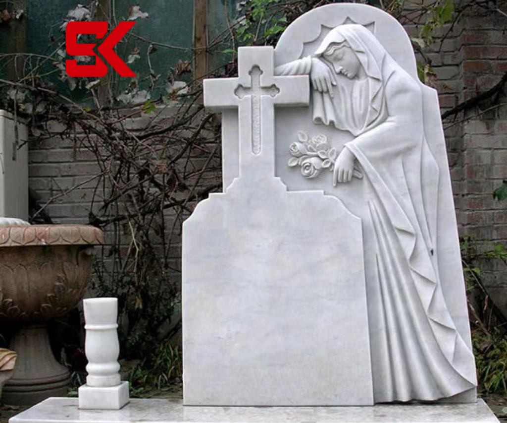 Xingyan Stone Carving European Christian Style Marble Memorial Headstone