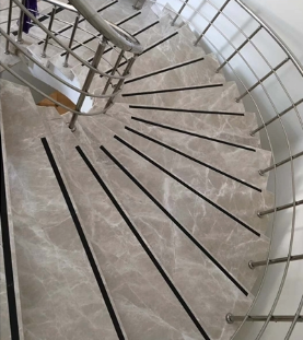 Xingyan Stone Polishing Sparkling Gray Marble Stair Manufacturer